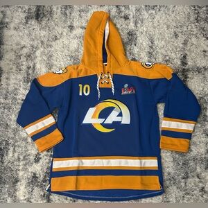 🏈🏈Blue and Gold Hooded Sports Jersey